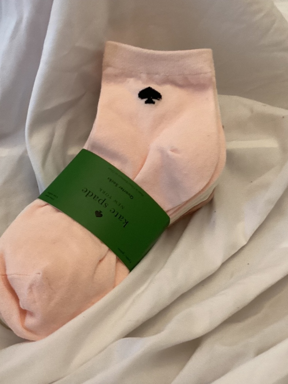 New Kate Spade Quarter Pink/ White Quarter Socks
